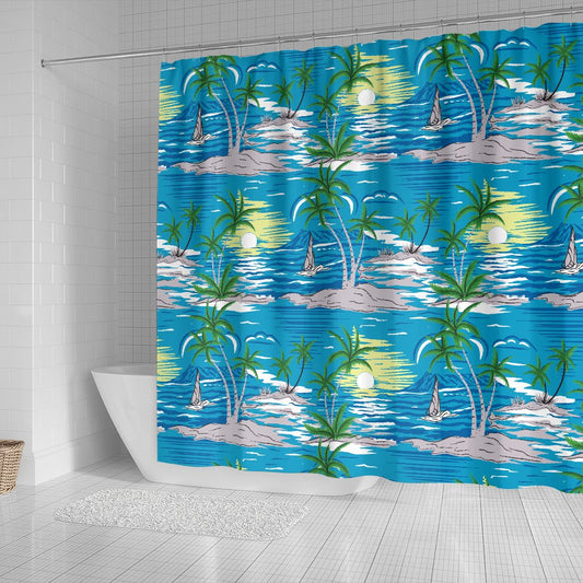 Palm Tree Beach Shower Curtain