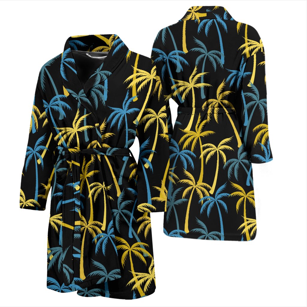Palm Tree Pattern Men Bath Robe
