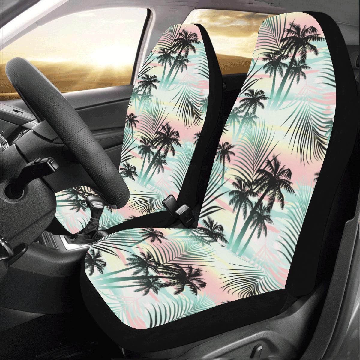 Palm Tree Pattern Print Design A03 Car Seat Covers (Set of 2)-JORJUNE.COM