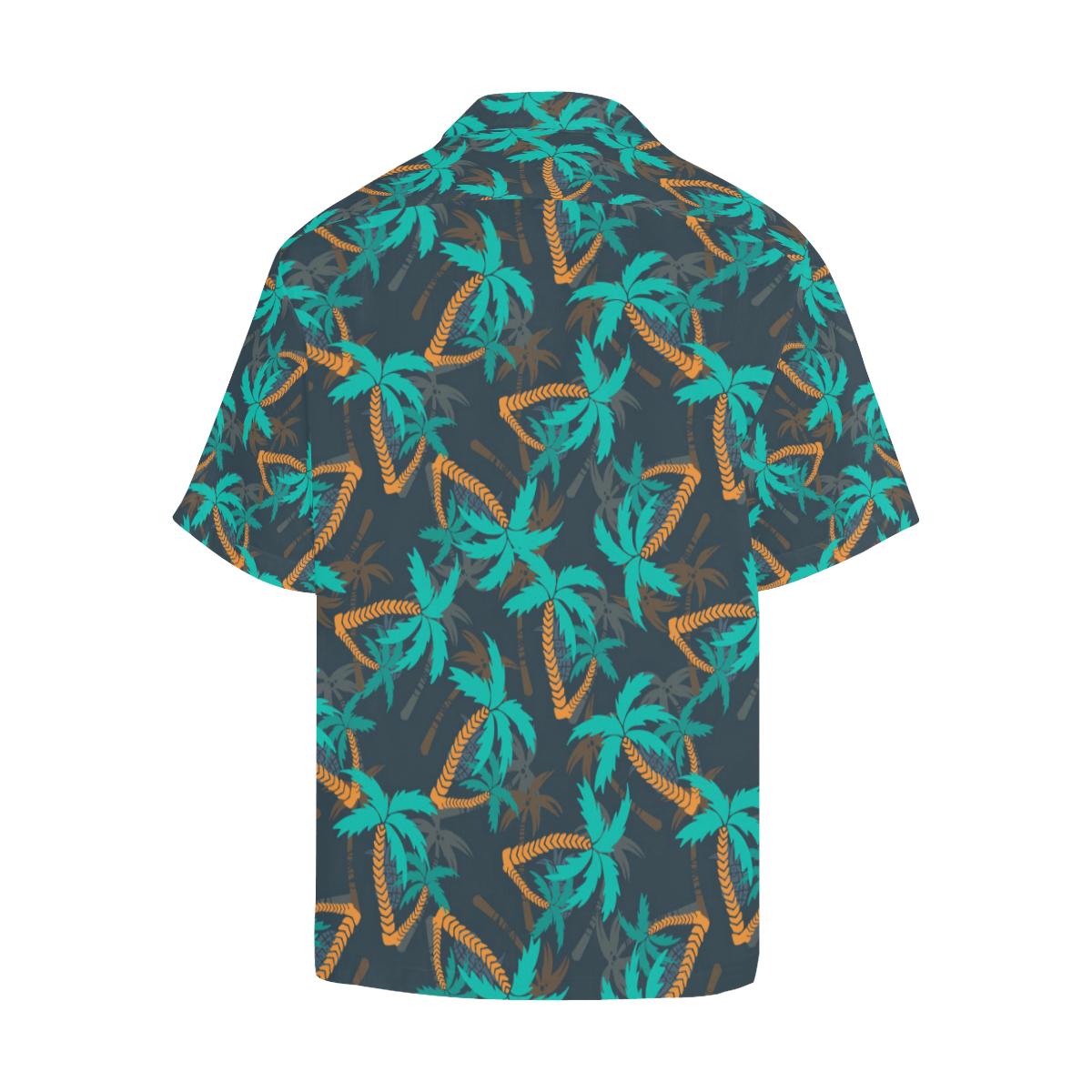 Palm Tree Pattern Print Design PT01 Men Hawaiian Shirt-JorJune