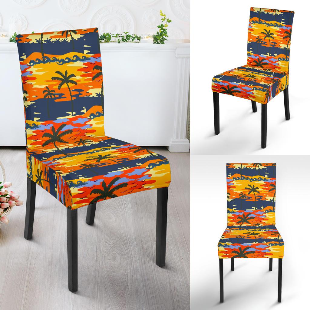 Palm Tree Pattern Print Design PT010 Dining Chair Slipcover-JORJUNE.COM