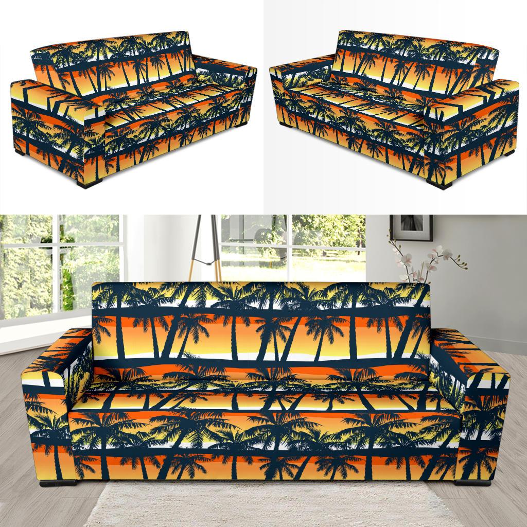 Palm Tree Pattern Print Design PT011 Sofa Slipcover-JORJUNE.COM