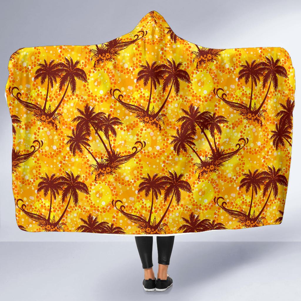 Palm Tree Pattern Print Design PT012 Hooded Blanket-JORJUNE.COM