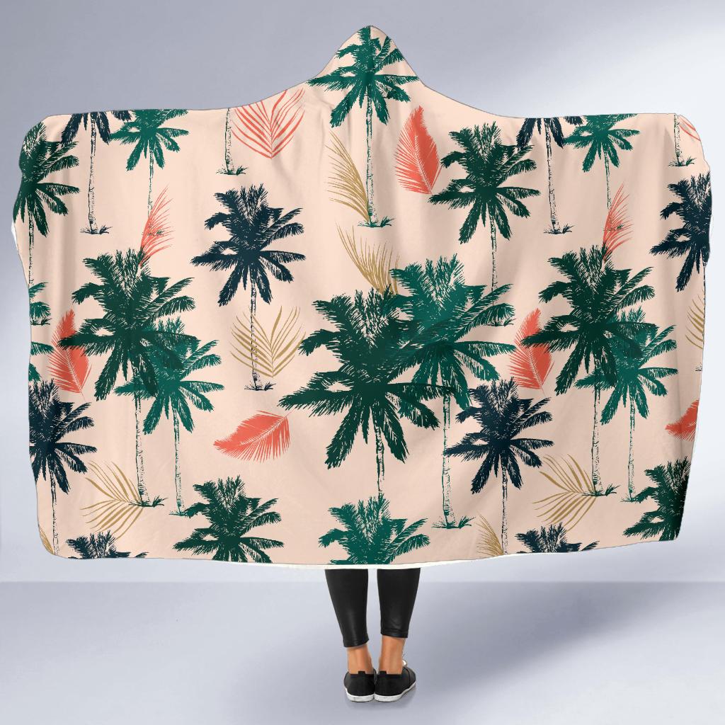 Palm Tree Pattern Print Design PT014 Hooded Blanket-JORJUNE.COM