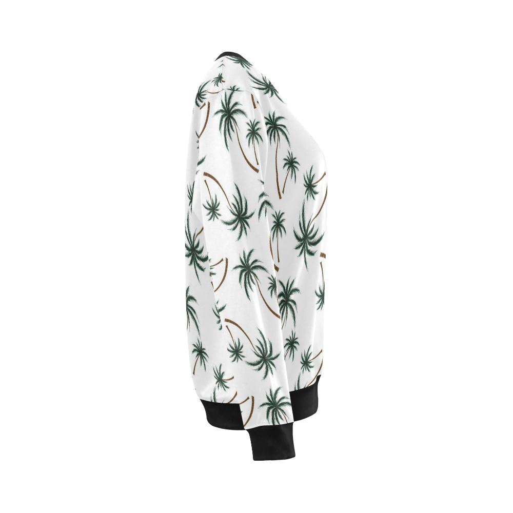Palm Tree Pattern Print Design PT07 Women Long Sleeve Sweatshirt-JorJune