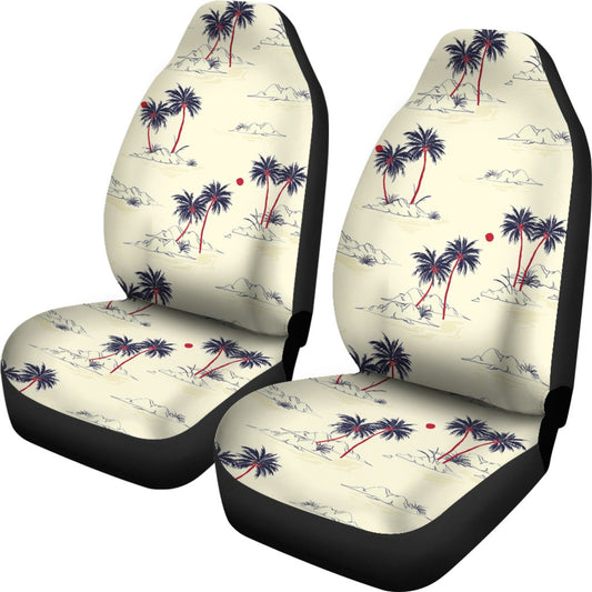 Palm Tree Pattern Print Design PT08 Universal Fit Car Seat Covers-JorJune