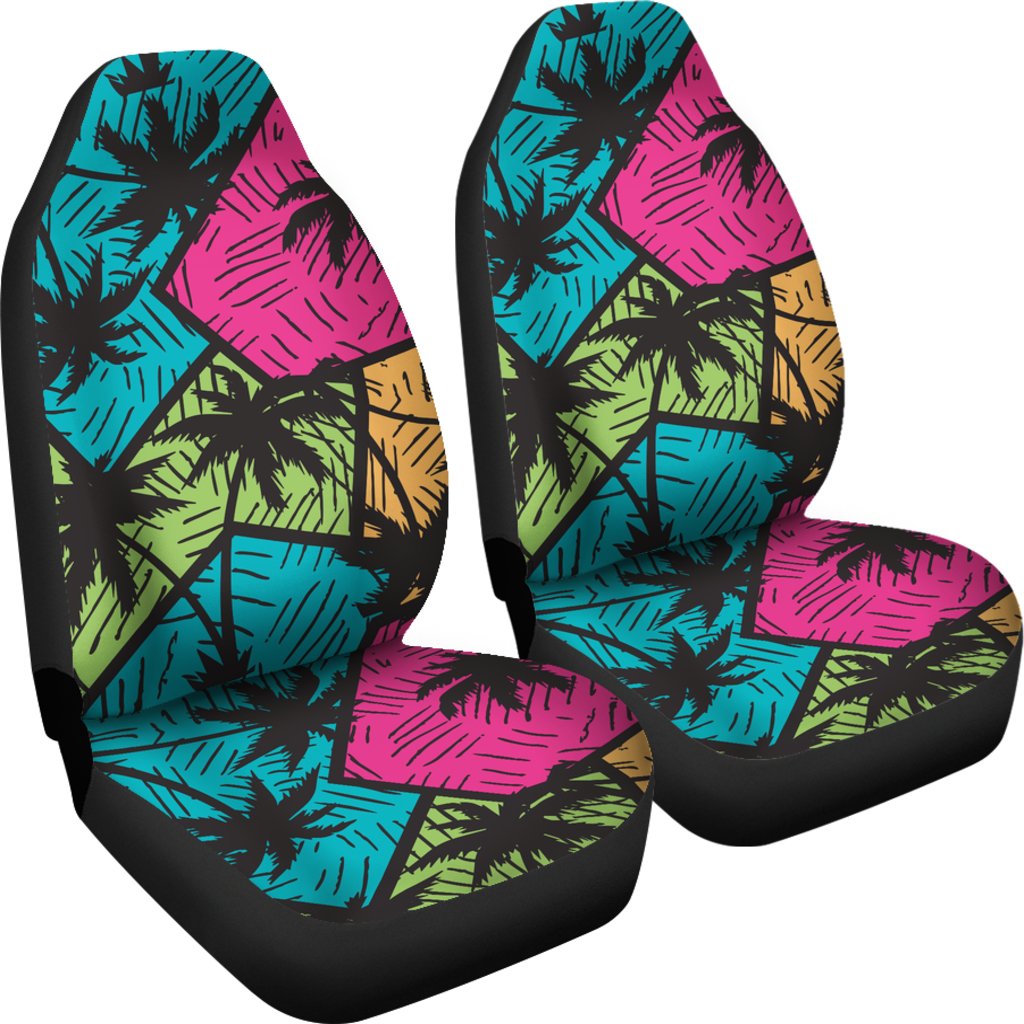 Palm Tree Pattern Print Design PT09 Universal Fit Car Seat Covers-JorJune