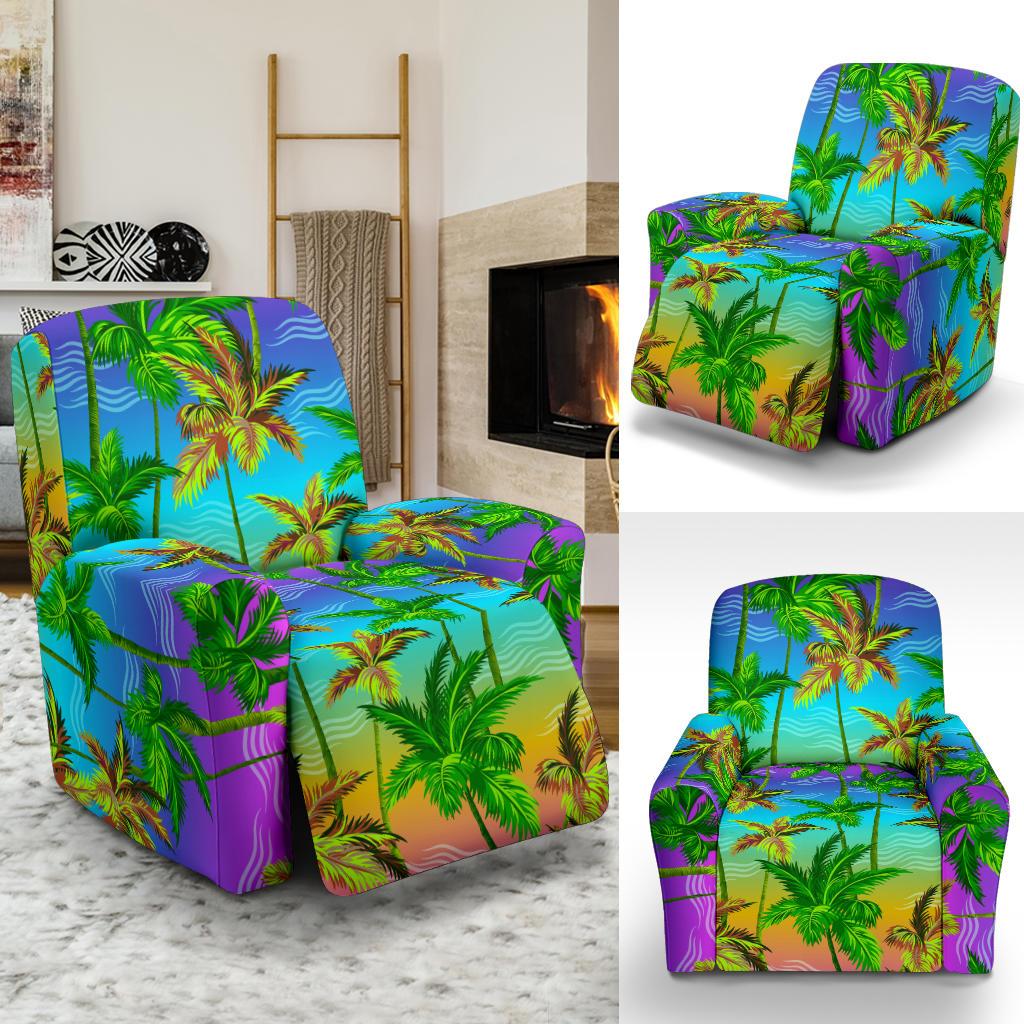 Palm Tree Rainbow Pattern Recliner Slipcover-JORJUNE.COM