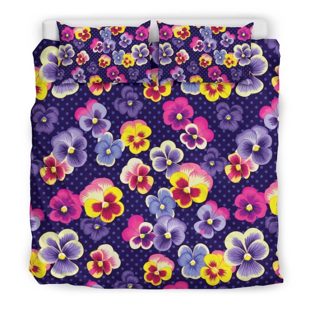 Pansy Pattern Print Design PS04 Duvet Cover Bedding Set-JORJUNE.COM