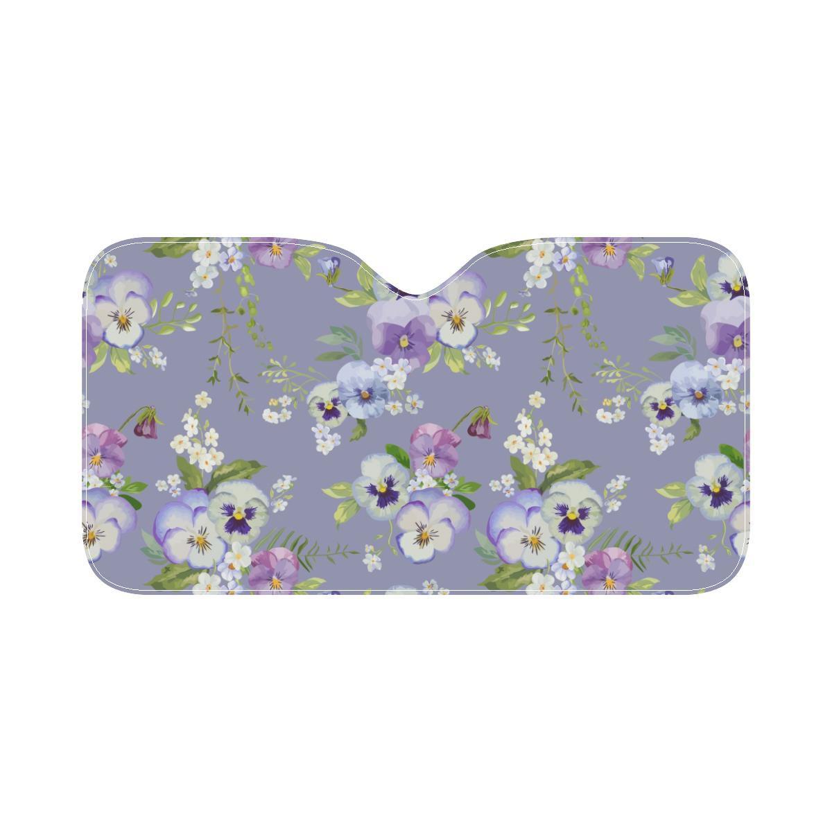 Pansy Pattern Print Design PS05 Car Sun Shade-JorJune