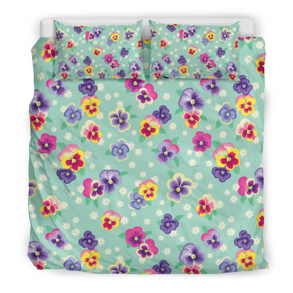 Pansy Pattern Print Design PS08 Duvet Cover Bedding Set-JORJUNE.COM