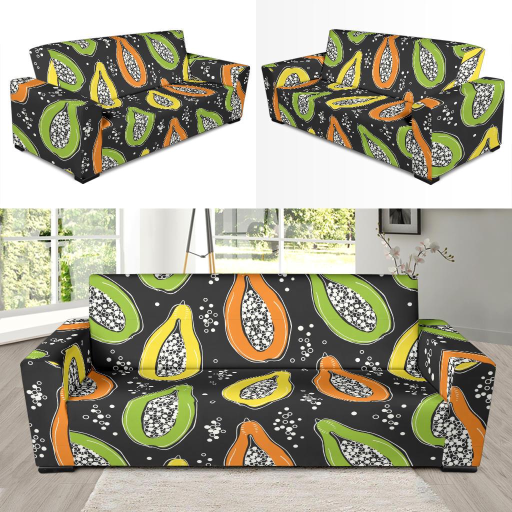 Papaya Pattern Print Design PP05 Sofa Slipcover-JORJUNE.COM
