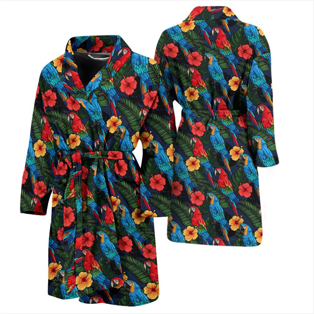 Parrot Pattern Print Design A01 Men Bathrobe-JORJUNE.COM