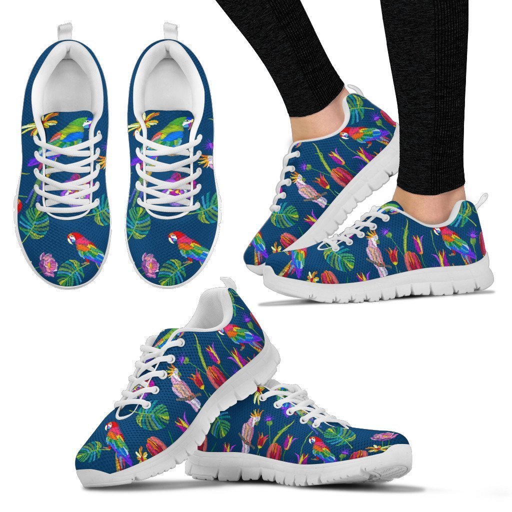 Parrots printed embroidered Style Women Sneakers