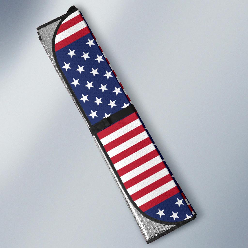 Patriotic US Flag Pattern Print Design A03 Car Sun Shades-JORJUNE.COM