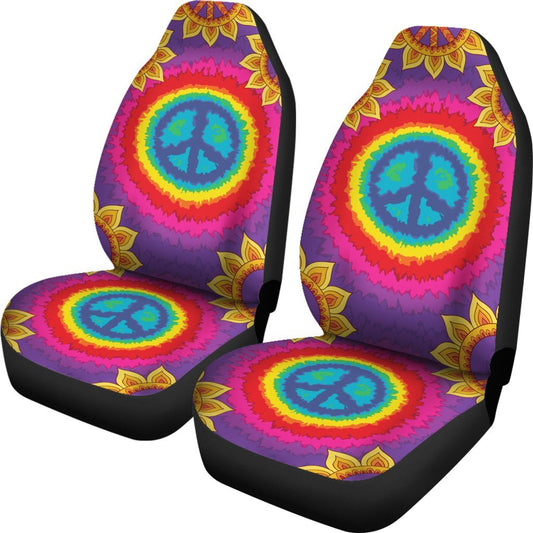 Peace Hippie Tie Dry Universal Fit Car Seat Covers