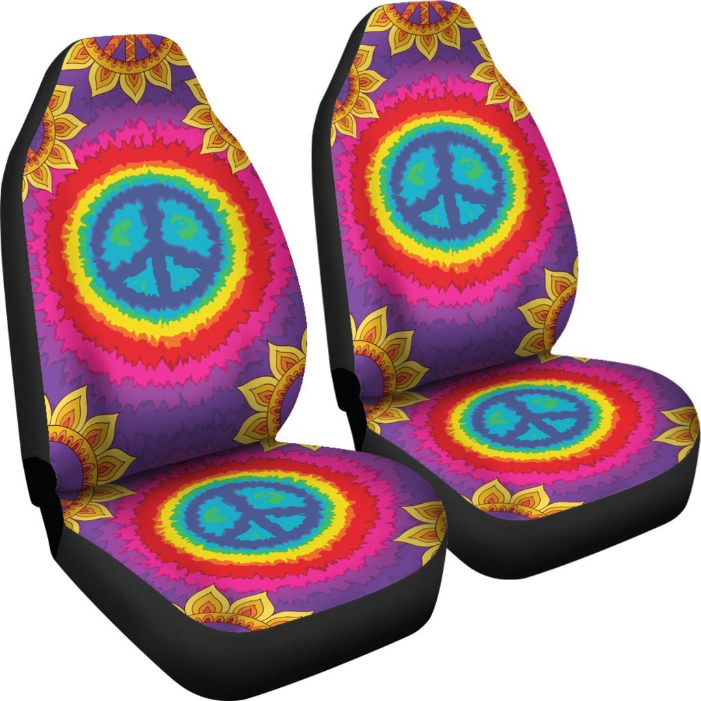 Peace Hippie Tie Dry Universal Fit Car Seat Covers