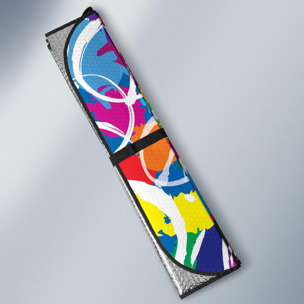 Peace Sign Colorful Pattern Print Design A02 Car Sun Shades-JORJUNE.COM