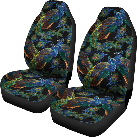 Peacock Themed Design Print Universal Fit Car Seat Covers
