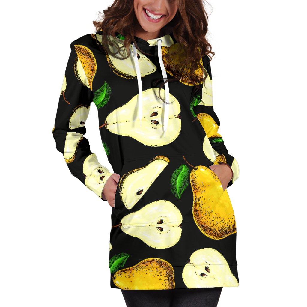 Pear Pattern Print Design PE01 Women Hoodie Dress