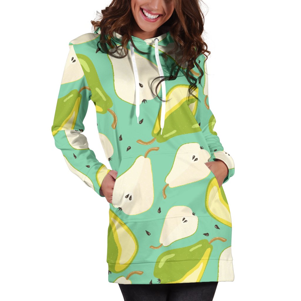 Pear Pattern Print Design PE04 Women Hoodie Dress