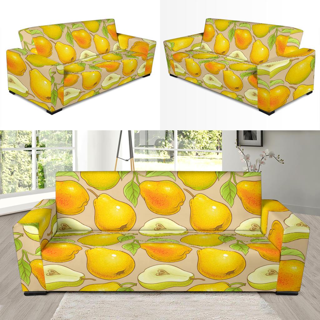 Pear Pattern Print Design PE05 Sofa Slipcover-JORJUNE.COM