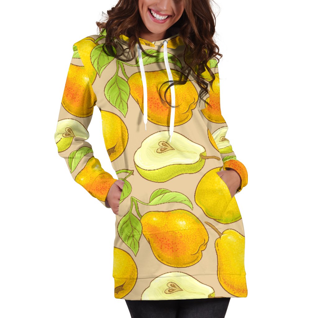 Pear Pattern Print Design PE05 Women Hoodie Dress