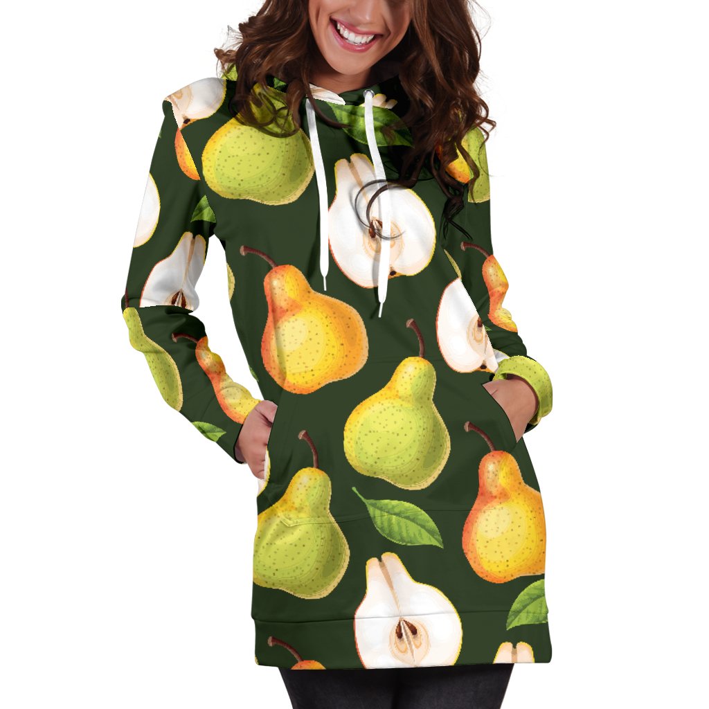 Pear Pattern Print Design PE06 Women Hoodie Dress