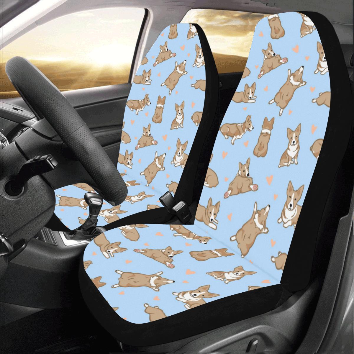 Pembroke Welsh Corgis Pattern Print Design A05 Car Seat Covers (Set of 2)-JORJUNE.COM