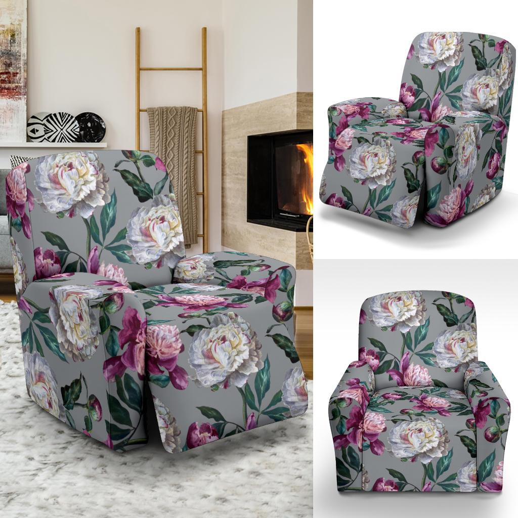 Peony Pattern Print Design PE01 Recliner Slipcover-JORJUNE.COM