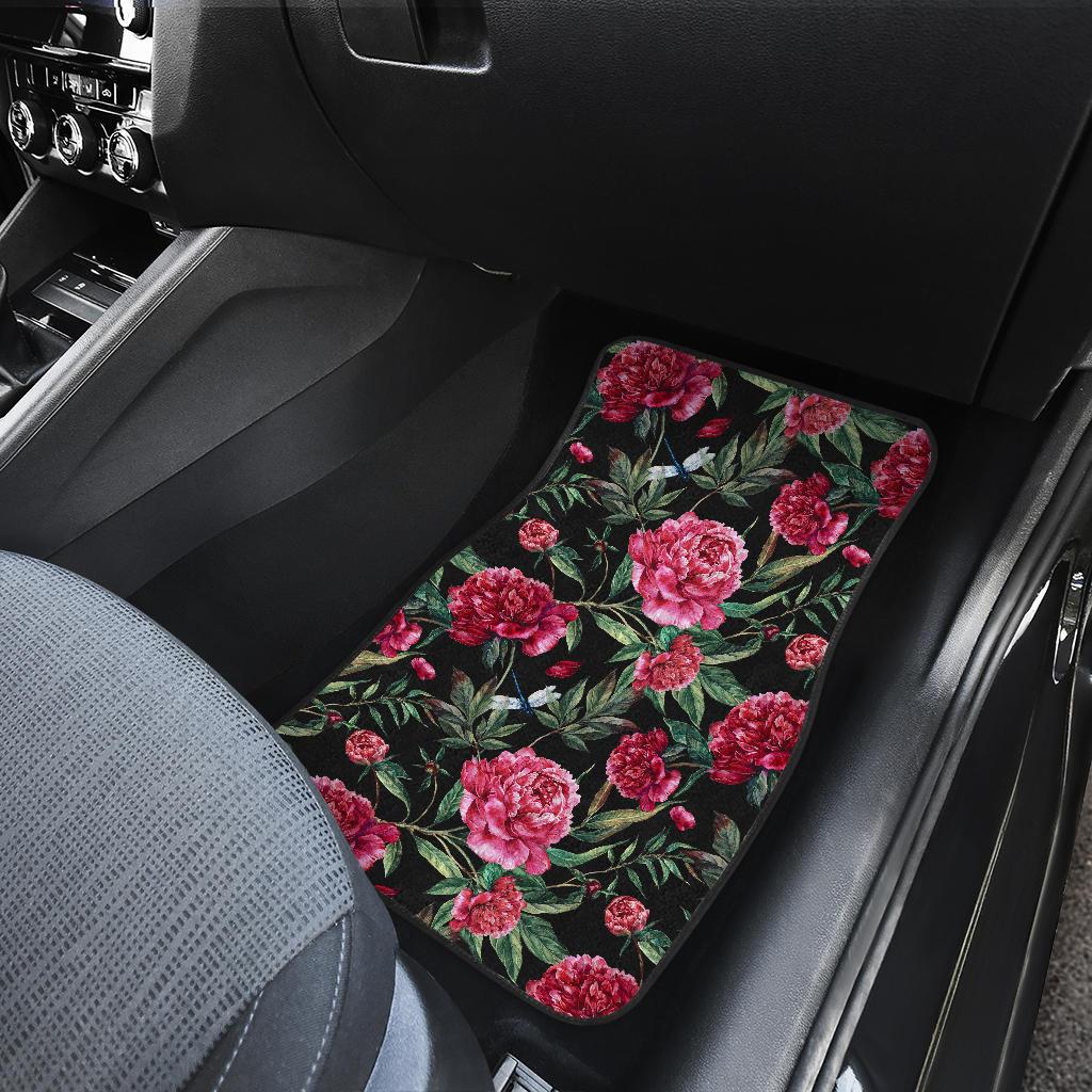 Peony Pattern Print Design PE04 Car Floor Mats-JORJUNE.COM