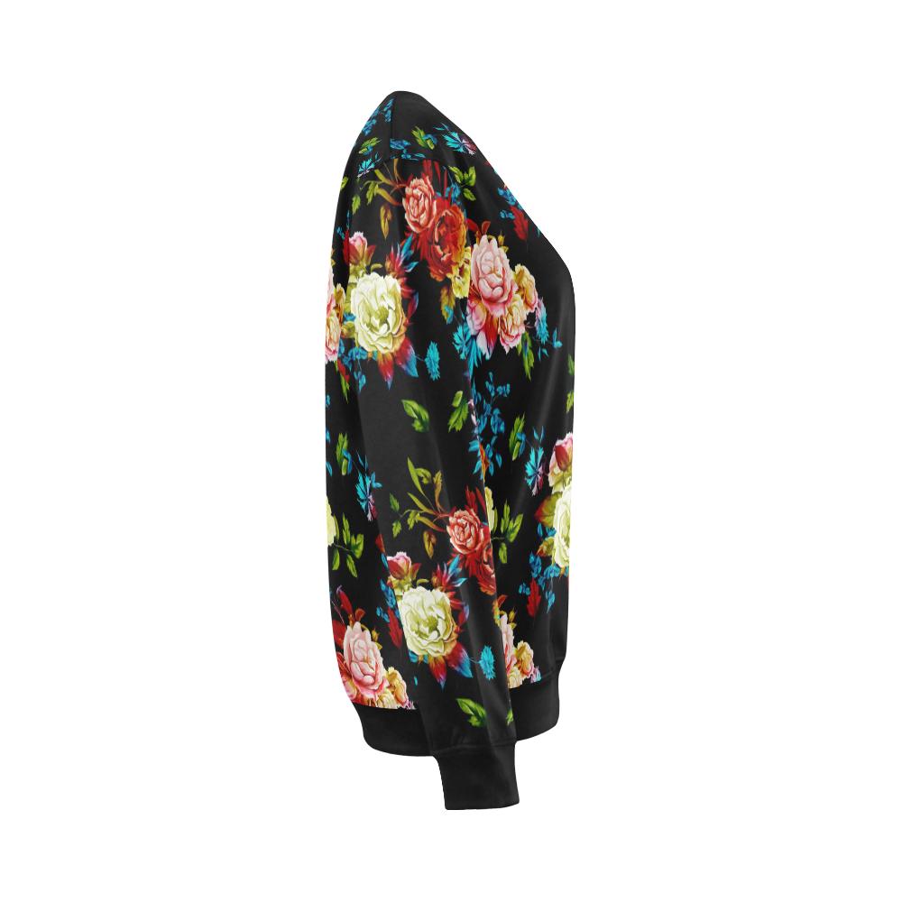 Peony Pattern Print Design PE07 Women Long Sleeve Sweatshirt-JorJune
