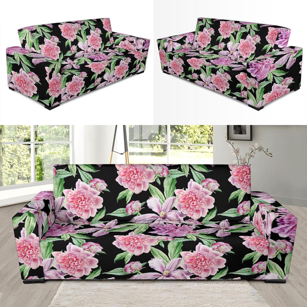 Peony Pattern Print Design PE08 Sofa Slipcover-JORJUNE.COM