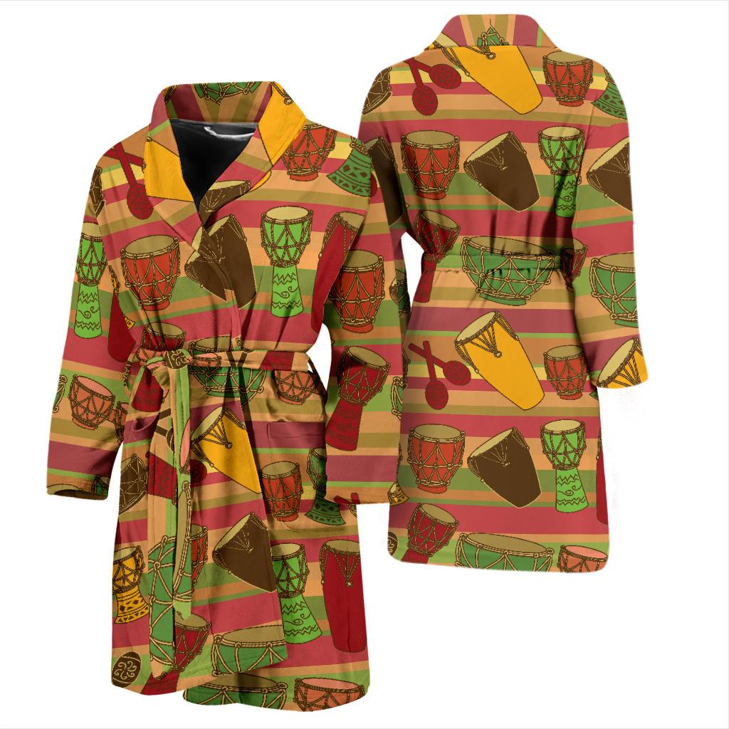 Percussion Pattern Print Design 01 Men Bathrobe-JORJUNE.COM