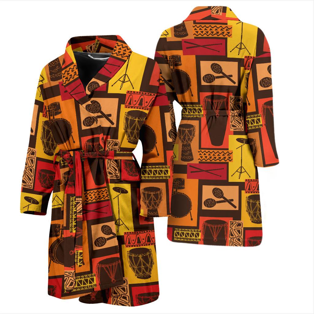 Percussion Pattern Print Design 02 Men Bathrobe-JORJUNE.COM