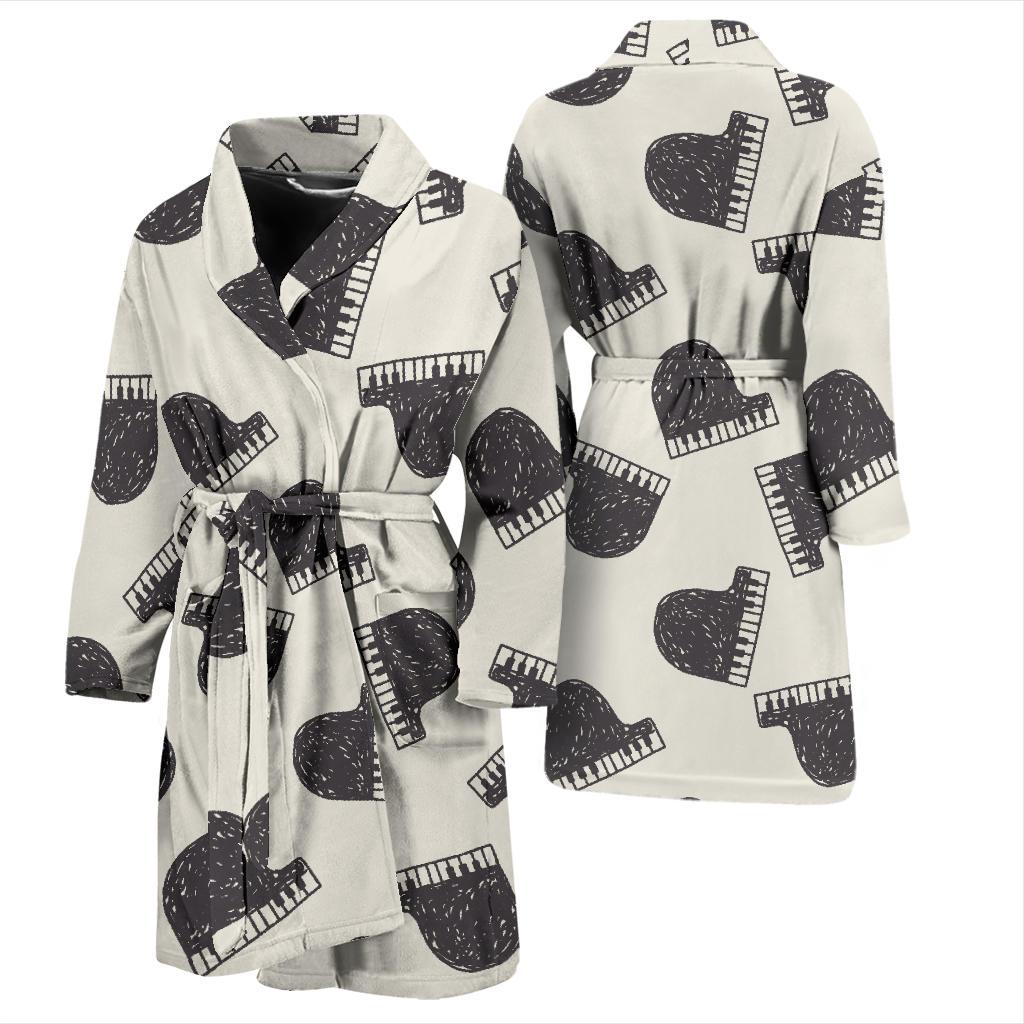 Piano Pattern Print Design 04 Men Bathrobe-JORJUNE.COM