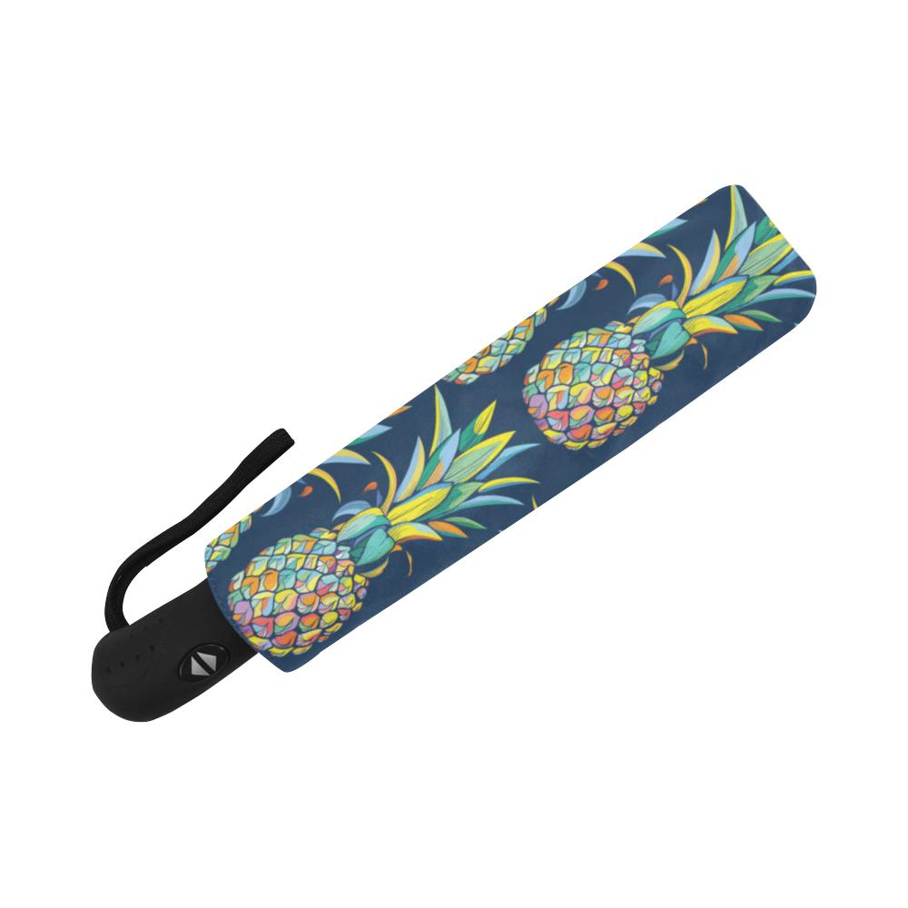 Pineapple Color Art Automatic Foldable Umbrella