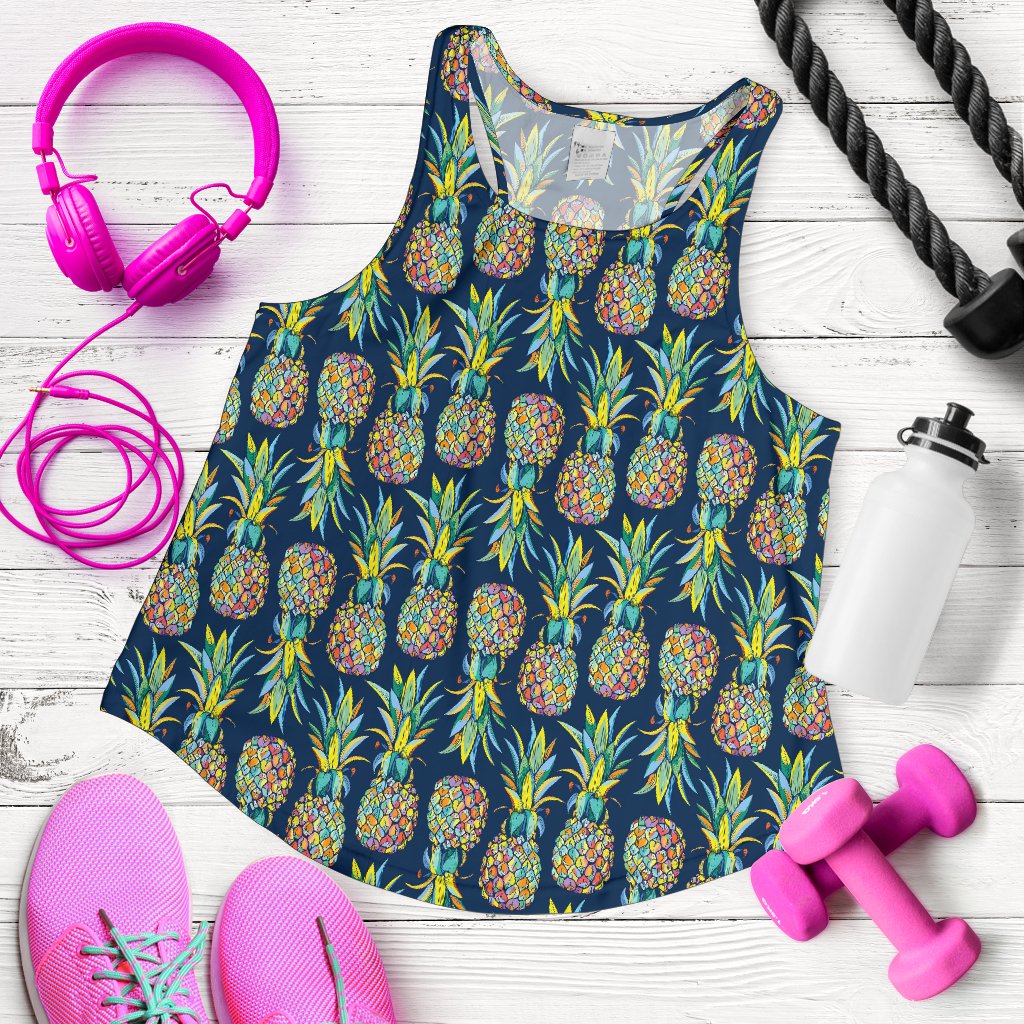 Pineapple Color Art Women Racerback Tank Top