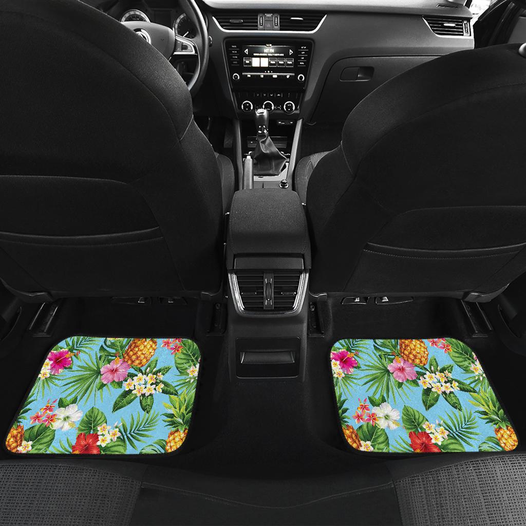 Pineapple Hawaiian flower Tropical Front and Back Car Floor Mats