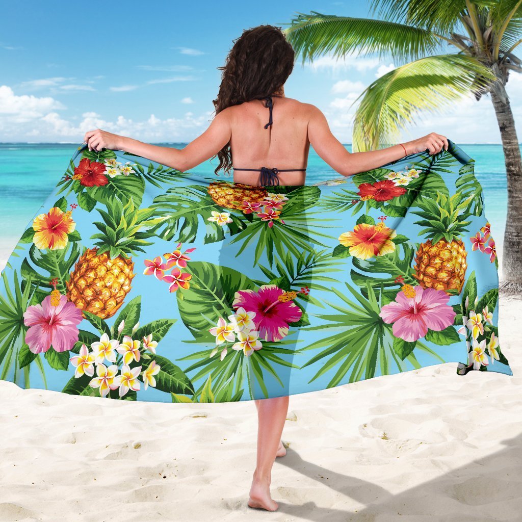 Pineapple Hawaiian flower Tropical Beach Sarong Pareo Wrap