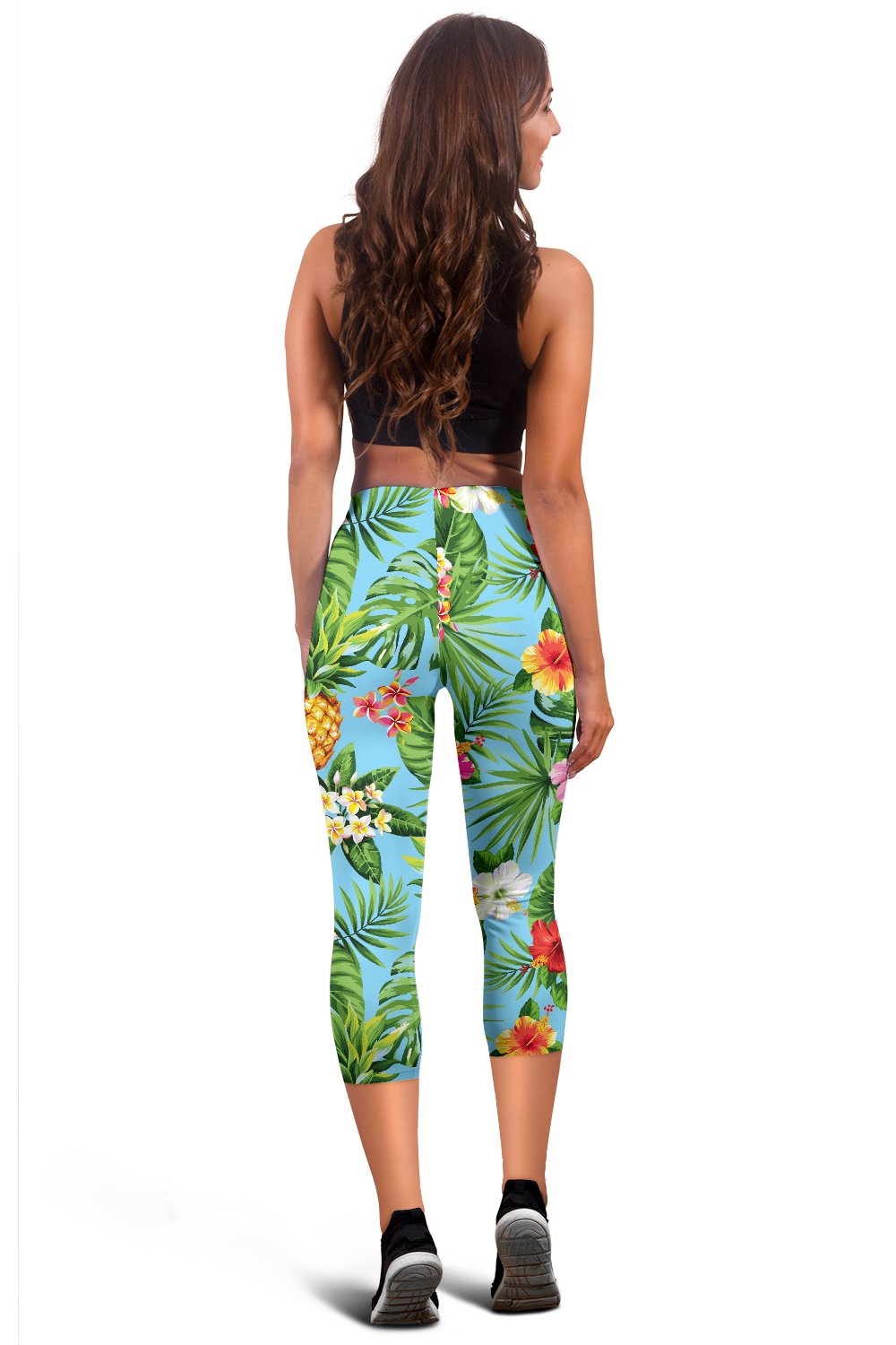 Pineapple Hawaiian Flower Tropical Women Capris