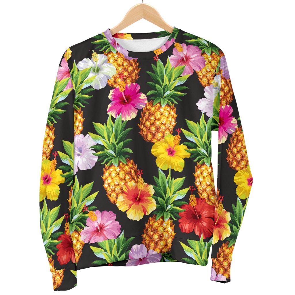 Pineapple Hibiscus Men Crewneck Sweatshirt