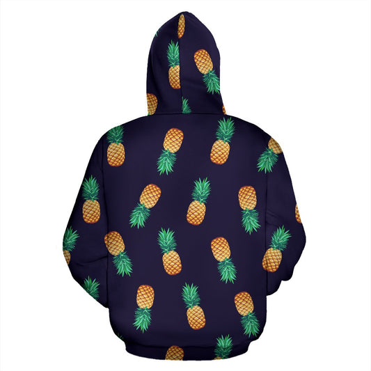 Pineapple Pattern All Over Zip Up Hoodie