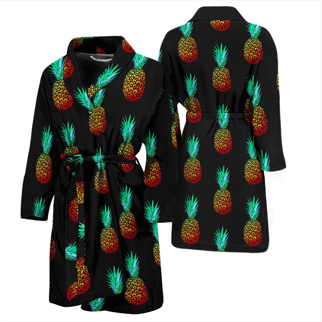 Pineapple Pattern Print Design A05 Men Bathrobe-JORJUNE.COM