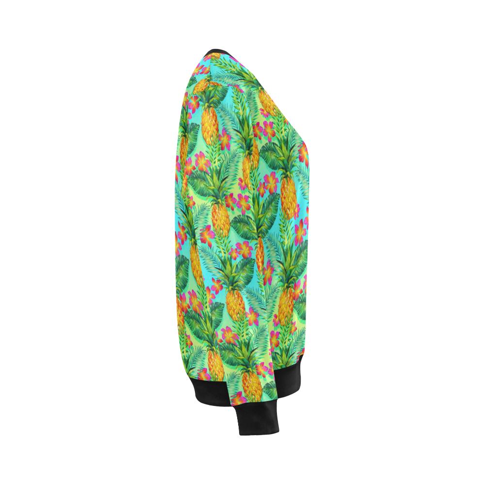 Pineapple Pattern Print Design PP010 Women Long Sleeve Sweatshirt-JorJune