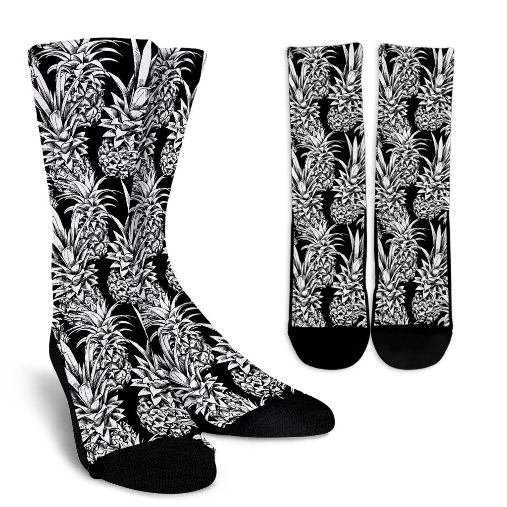 Pineapple Pattern Print Design PP08 Crew Socks-JORJUNE.COM