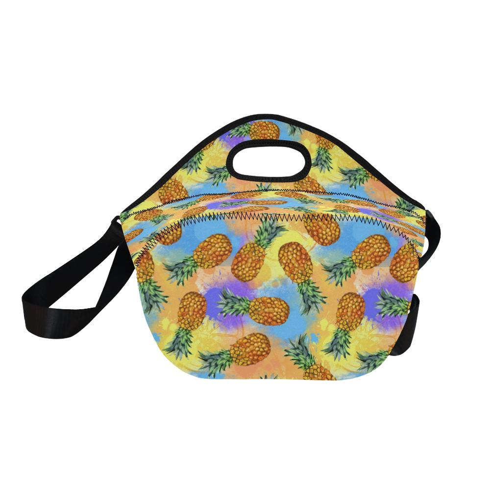 Pineapple Pattern Print Design PP09 Neoprene Lunch Bag-JorJune
