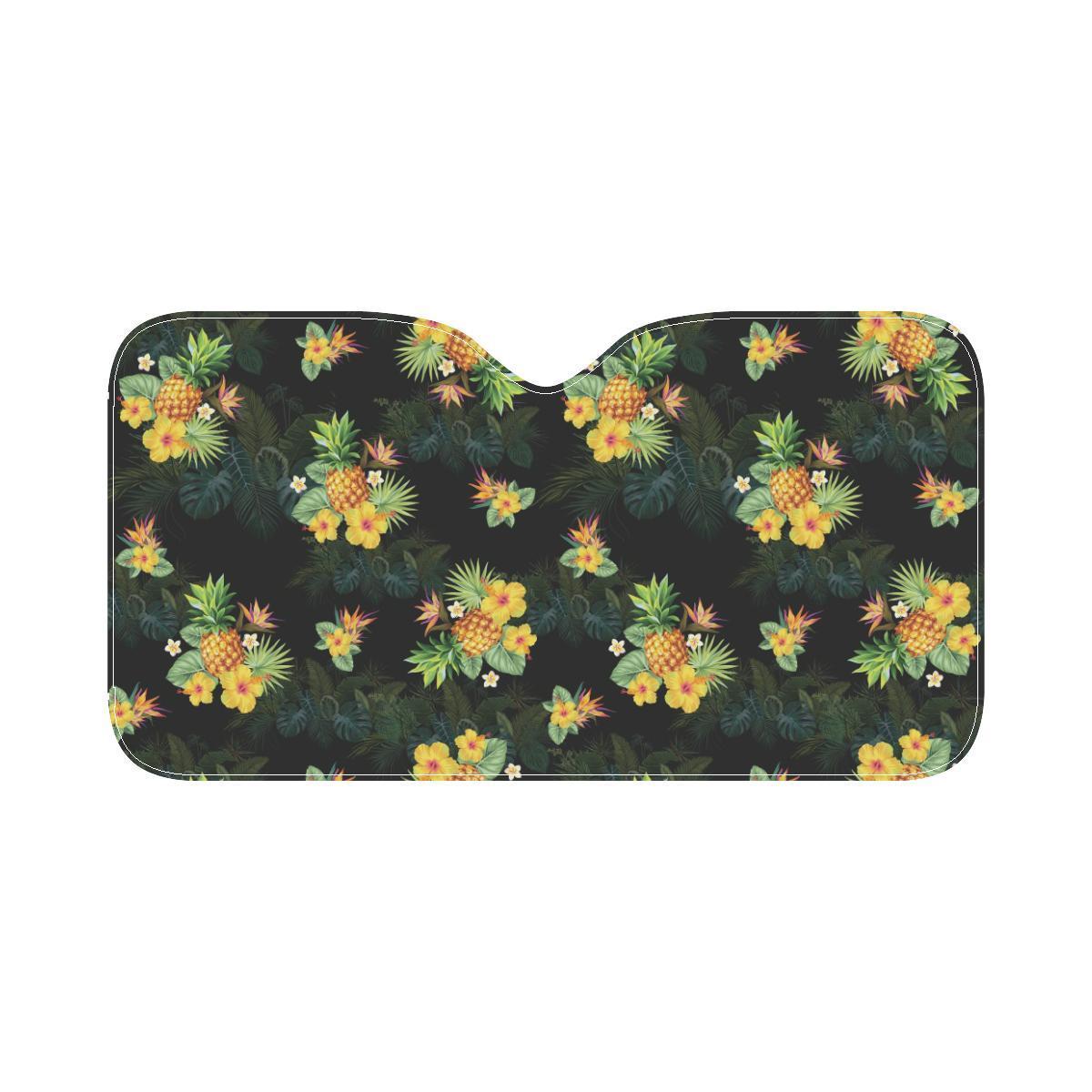 Pineapple Tropical Flower Print Pattern Car Sun Shade-JorJune