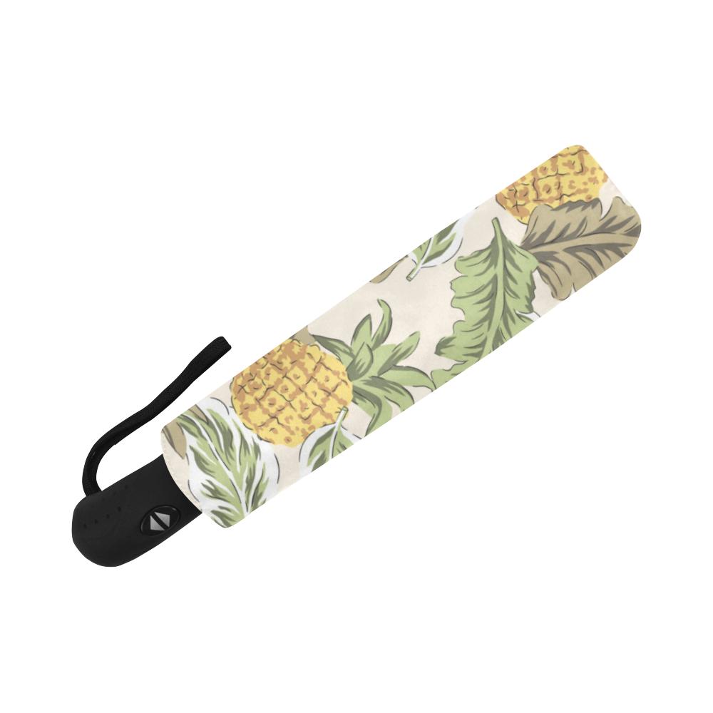 Pineapple Vintage Tropical Automatic Foldable Umbrella