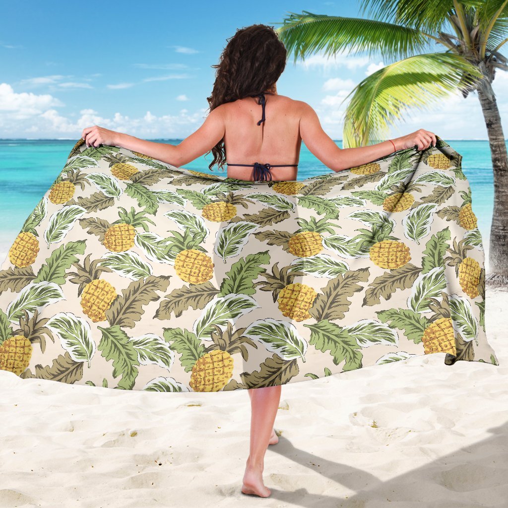 Pineapple Vintage Tropical leaves Beach Sarong Pareo Wrap
